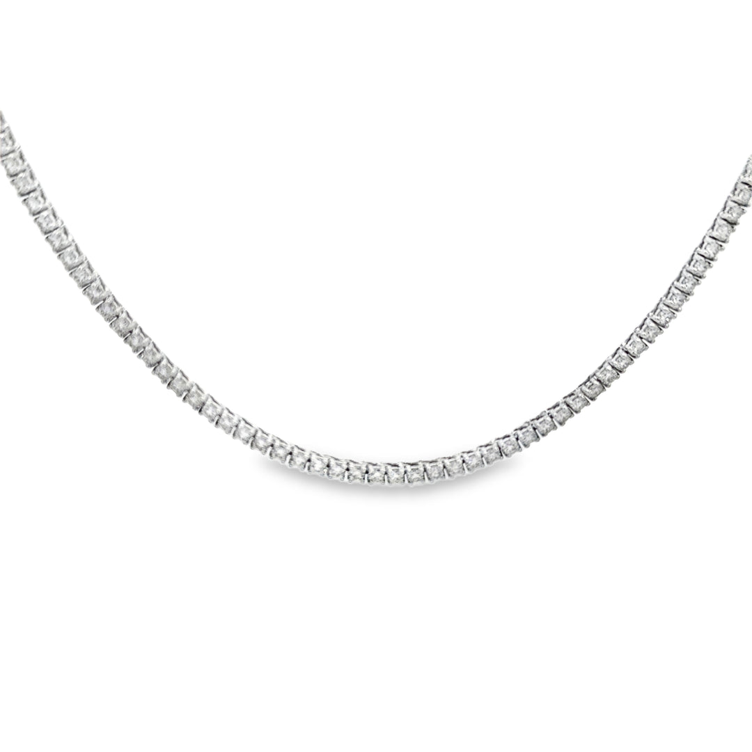 8.75 CTW Diamond 14K White Gold Tennis Necklace – 20.5 Inch, New