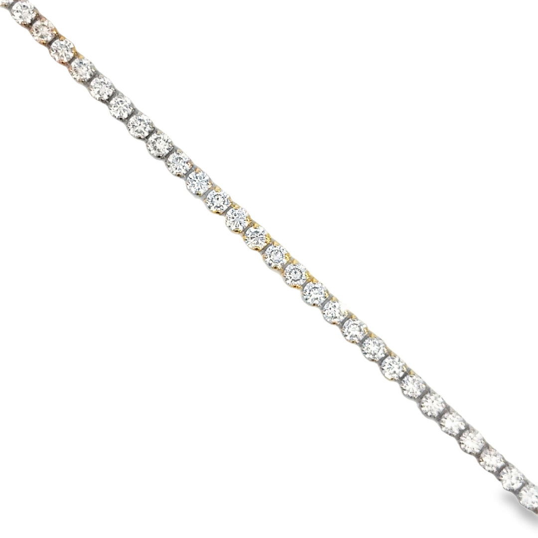 18K Yellow Gold 4.67 CTW VVS Round Diamond Tennis Bracelet – 2.75mm