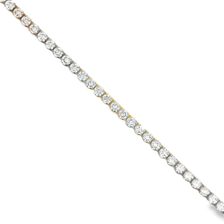 18K Yellow Gold 4.67 CTW VVS Round Diamond Tennis Bracelet – 2.75mm