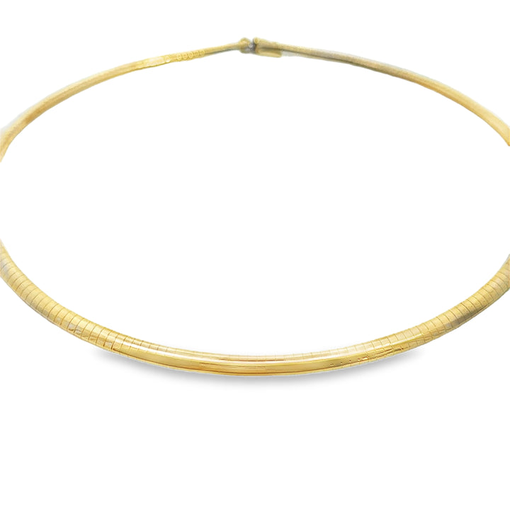 14K Yellow Gold Omega Chain Necklace – 4mm, 16"