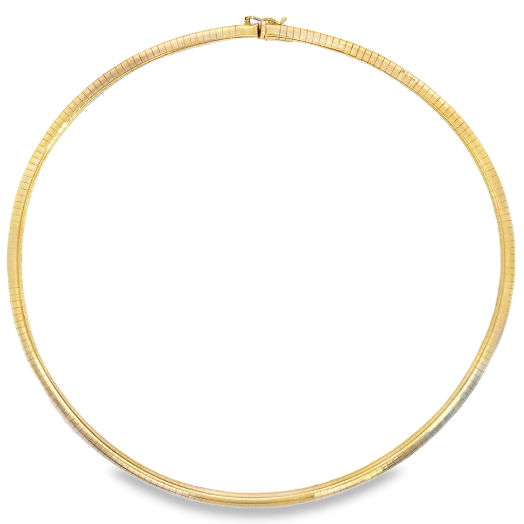 14K Yellow Gold Omega Chain Necklace – 4mm, 16"