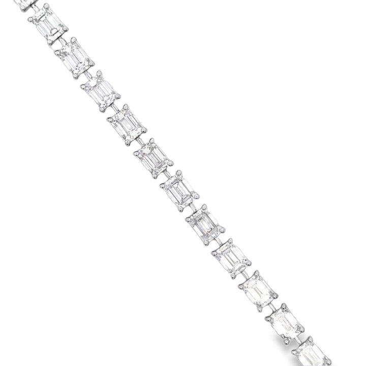 10.87 CTW Emerald Cut Diamond Tennis Bracelet in 18K White Gold