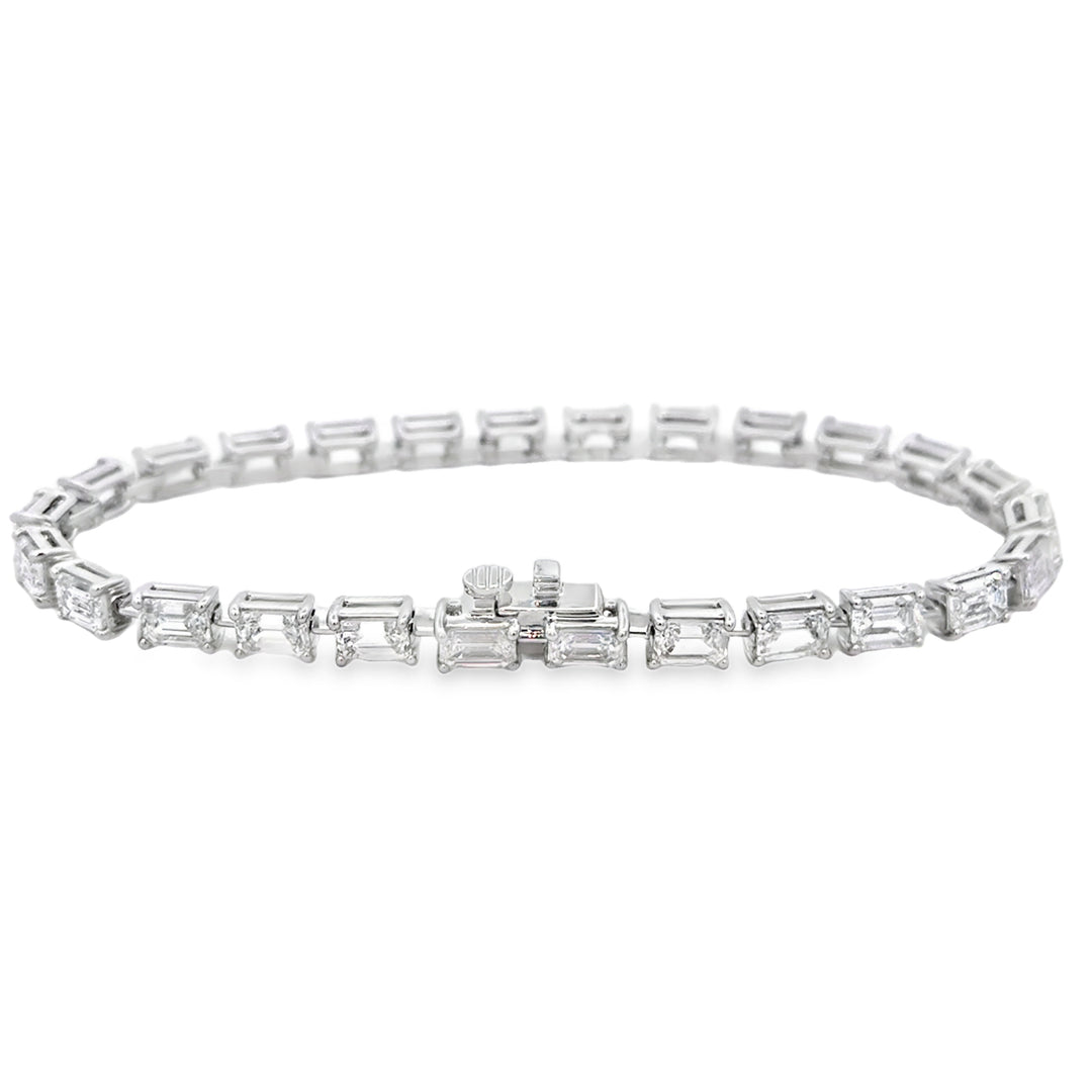 10.87 CTW Emerald Cut Diamond Tennis Bracelet in 18K White Gold