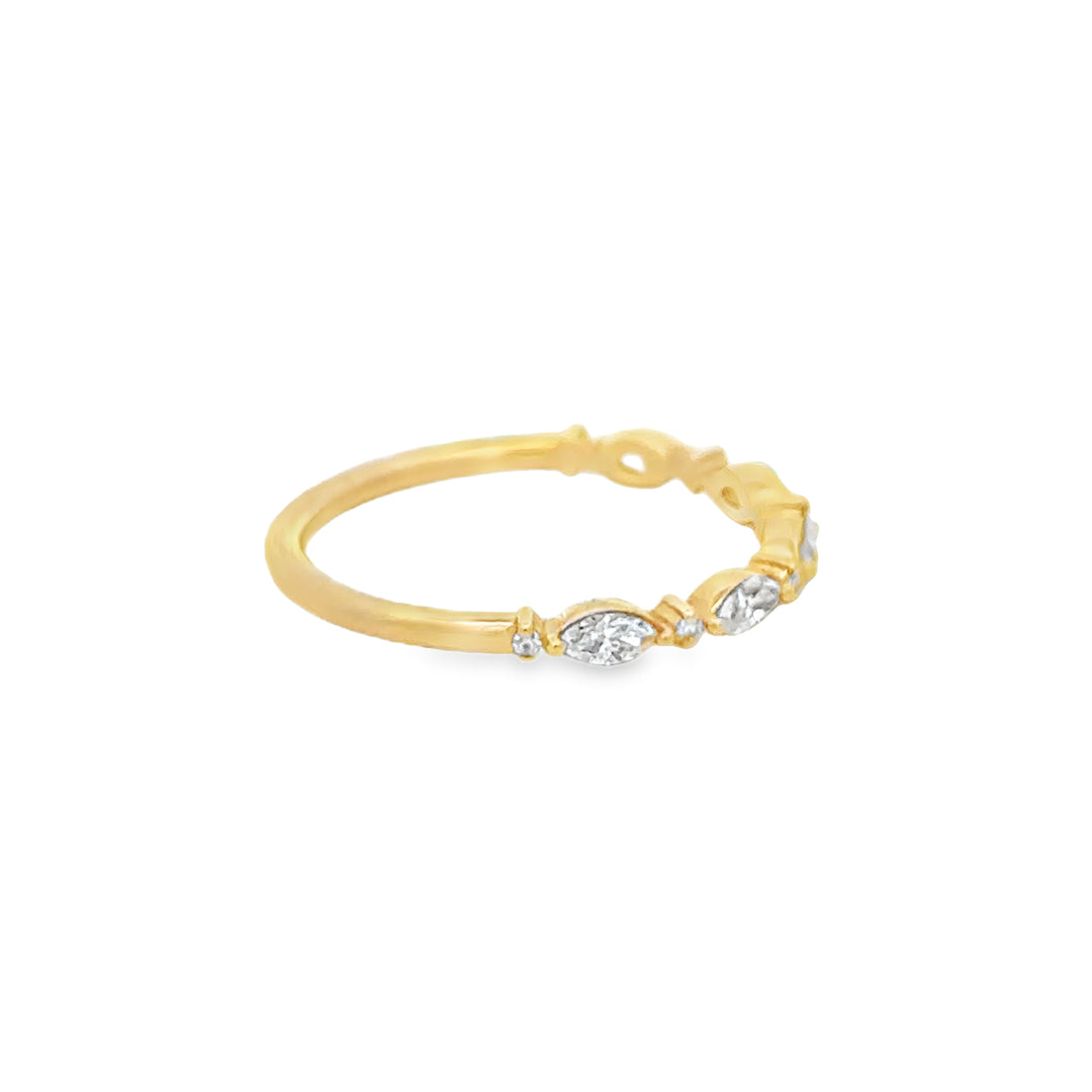 0.38 CTW Marquise and Round Diamond 14K Rose Gold Ring