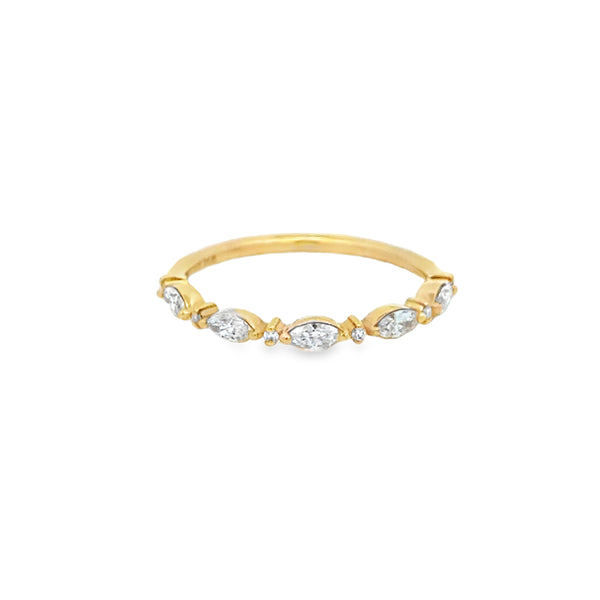 0.38 CTW Marquise and Round Diamond 14K Rose Gold Ring