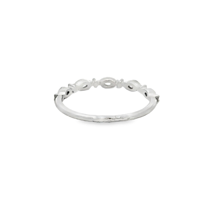 0.41 CTW Diamond 14K White Gold Marquise &amp; Round Diamond Ring