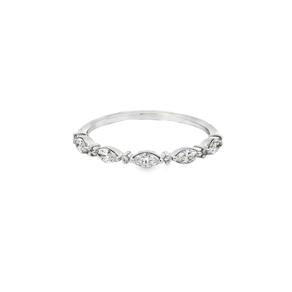 0.41 CTW Diamond 14K White Gold Marquise & Round Diamond Ring