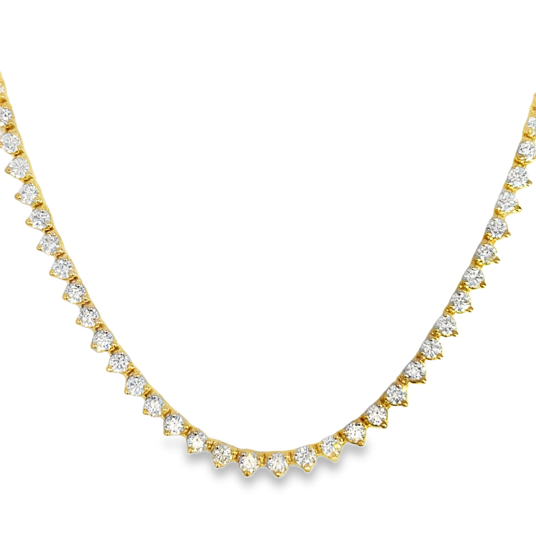 9.50 CTW Diamond Gold Tennis Necklace – 17"