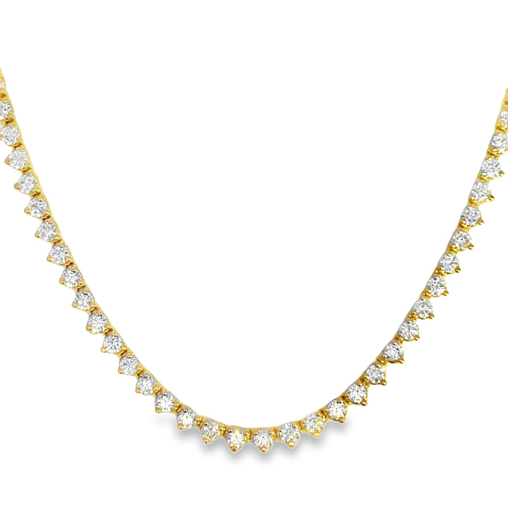 9.50 CTW Diamond Gold Tennis Necklace – 17"