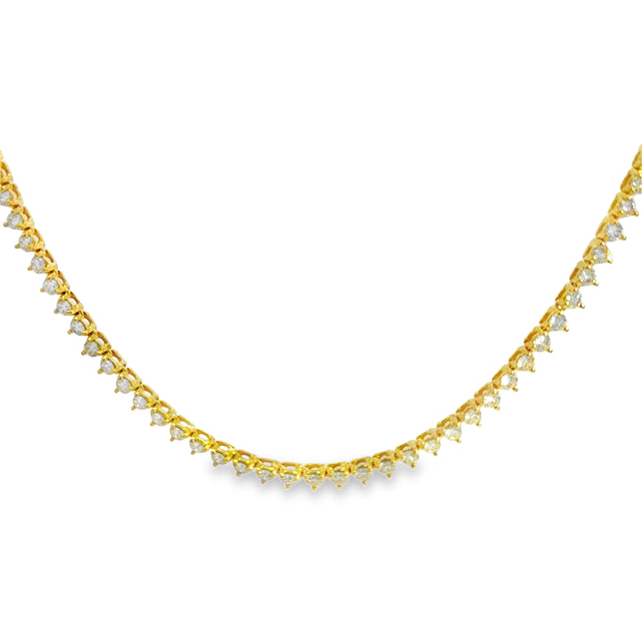 9.50 CTW Diamond Gold Tennis Necklace – 17"