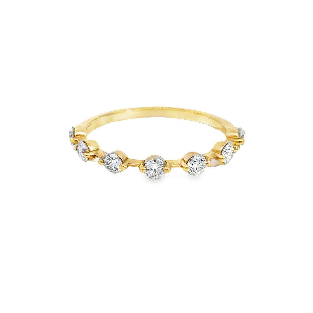 0.50 CTW Diamond 14K Yellow Gold Spaced Band – 2.5mm