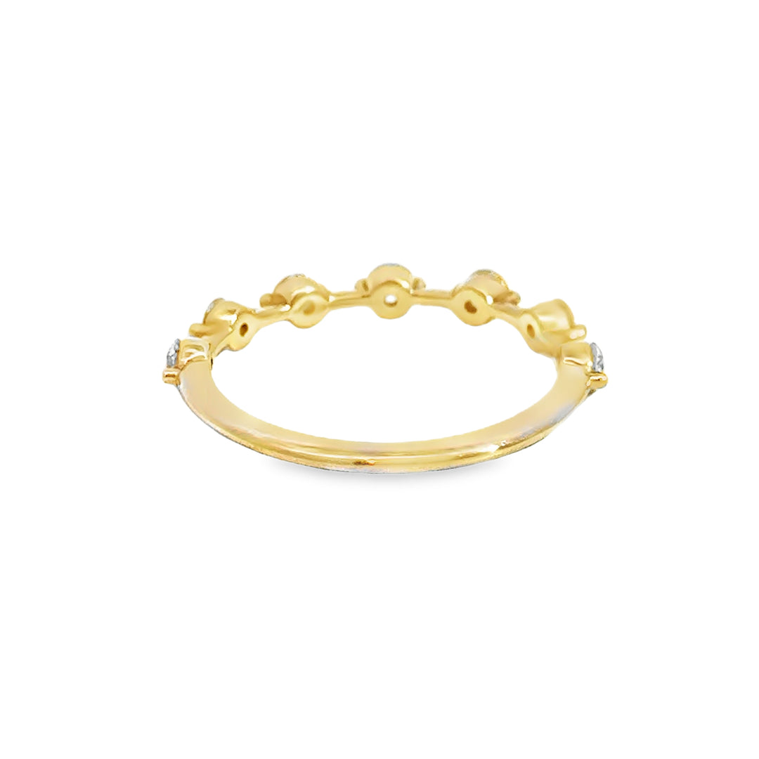0.50 CTW Diamond 14K Yellow Gold Spaced Band – 2.5mm