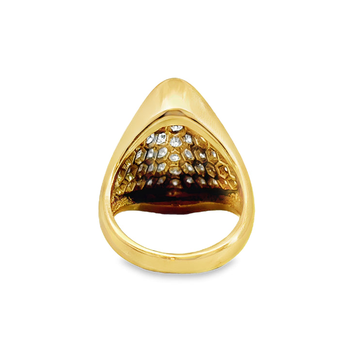 1.40 CTW Diamond Triangular Pavé 14K Yellow Gold Ring