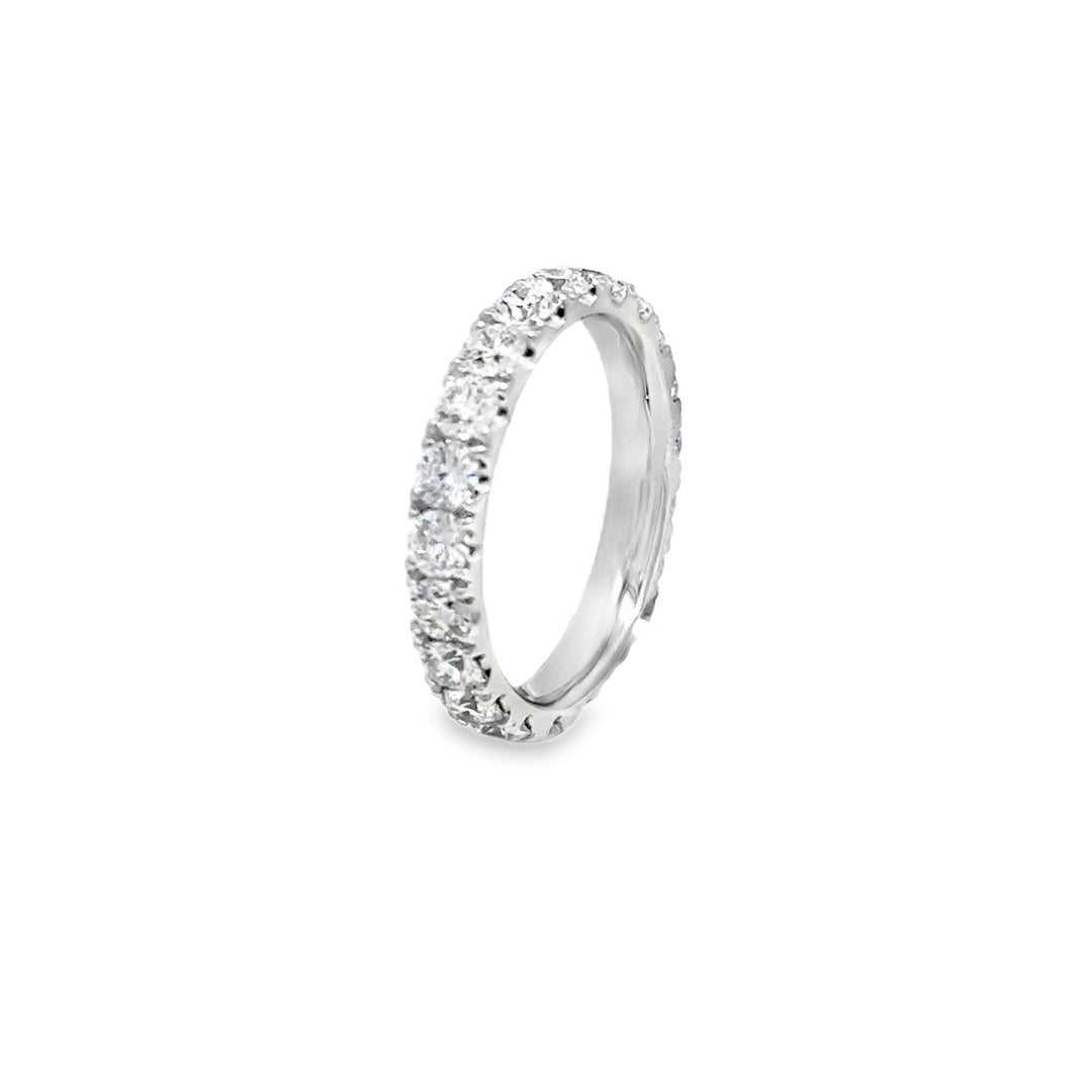 1.75 CTW Diamond Eternity Band 18K White Gold – 3MM Wide
