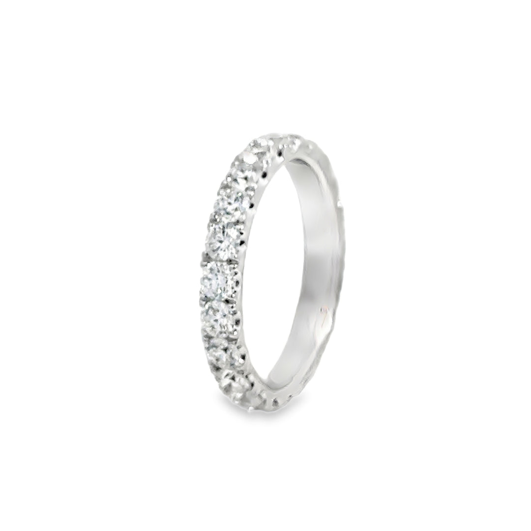 1.83 CTW Diamond Eternity Band 18K White Gold – 3MM Wide