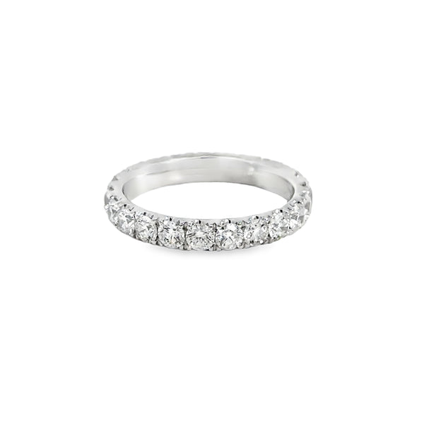 1.83 CTW Diamond Eternity Band 18K White Gold – 3MM Wide