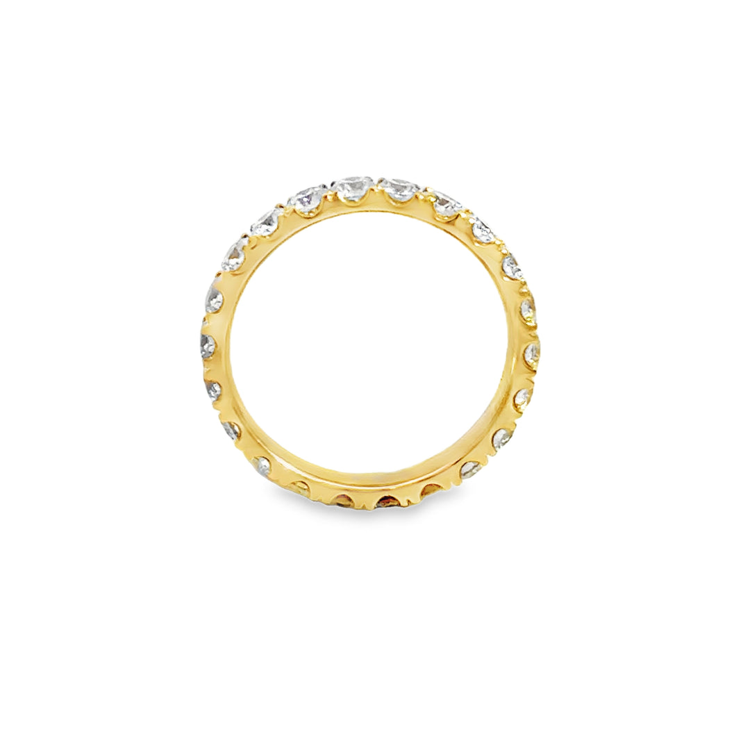 1.78 CTW Diamond Eternity Band 18K Yellow Gold – 3MM Wide