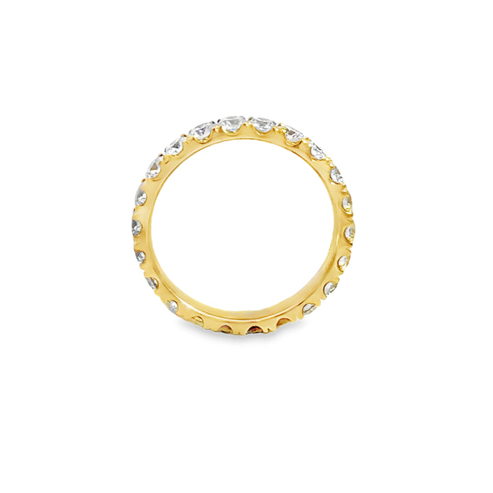 1.78 CTW Diamond Eternity Band 18K Yellow Gold – 3MM Wide