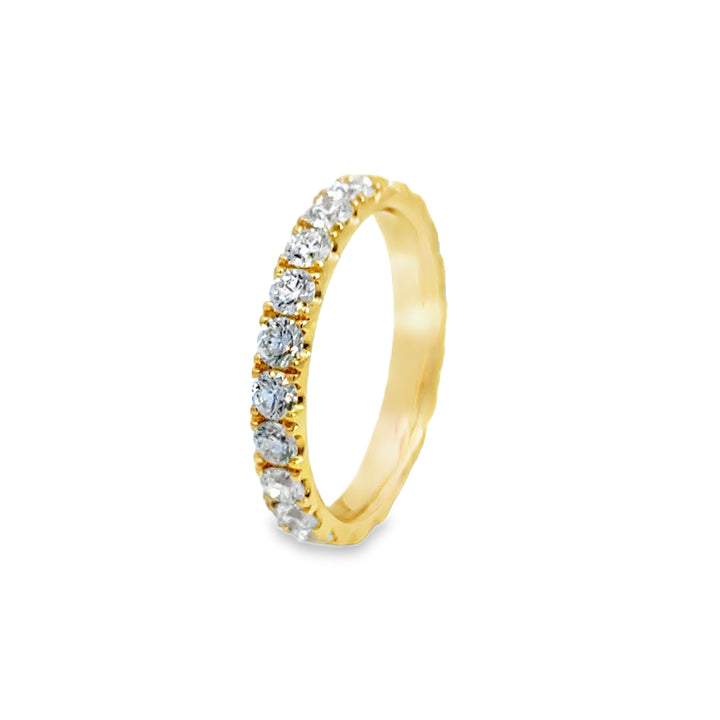 1.78 CTW Diamond Eternity Band 18K Yellow Gold – 3MM Wide