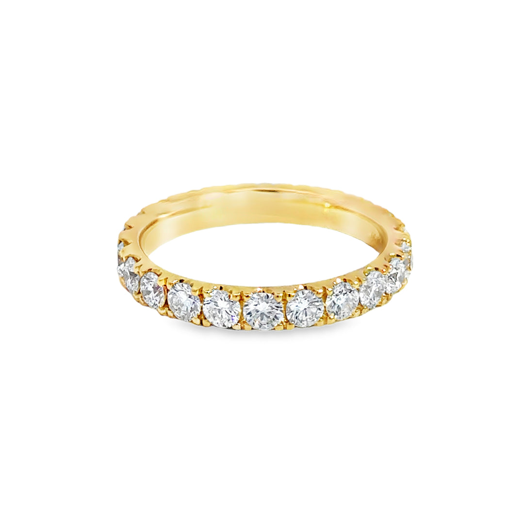 1.78 CTW Diamond Eternity Band 18K Yellow Gold – 3MM Wide