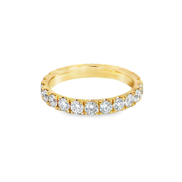 1.78 CTW Diamond Eternity Band 18K Yellow Gold – 3MM Wide