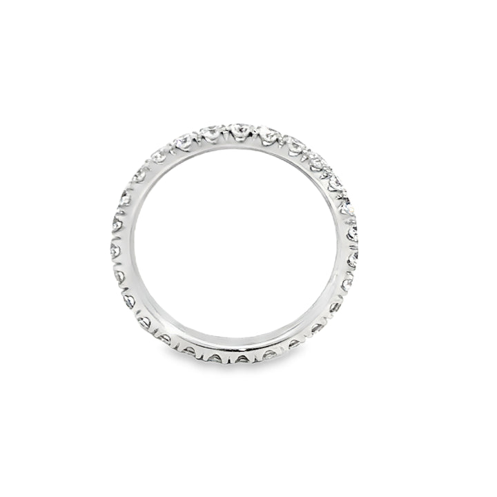 1.05 CTW Diamond Eternity Band 18K White Gold – 2.2MM Wide