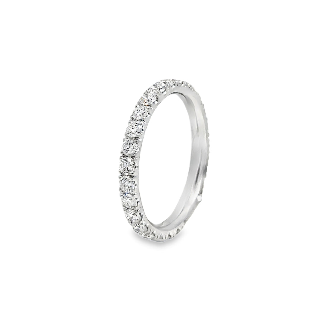1.05 CTW Diamond Eternity Band 18K White Gold – 2.2MM Wide