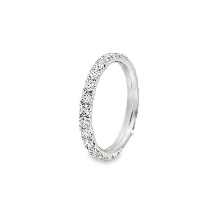 1.05 CTW Diamond Eternity Band 18K White Gold – 2.2MM Wide