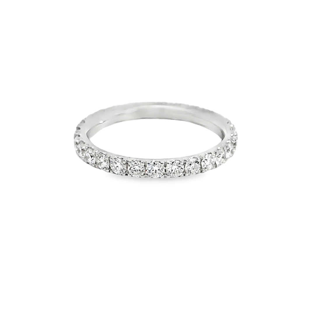 1.05 CTW Diamond Eternity Band 18K White Gold – 2.2MM Wide