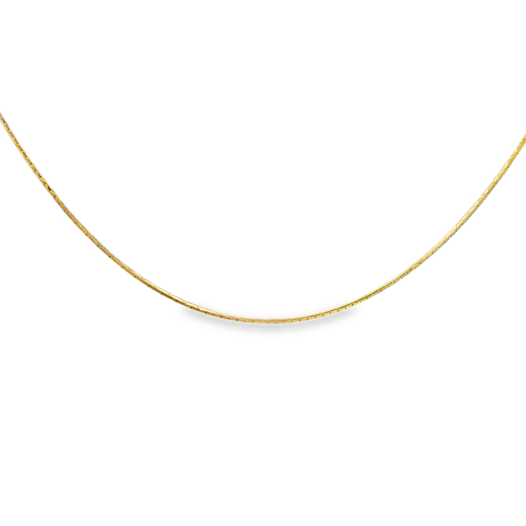 14K Yellow Gold Singapore Chain Necklace – 16" with 14" Adjustable Option