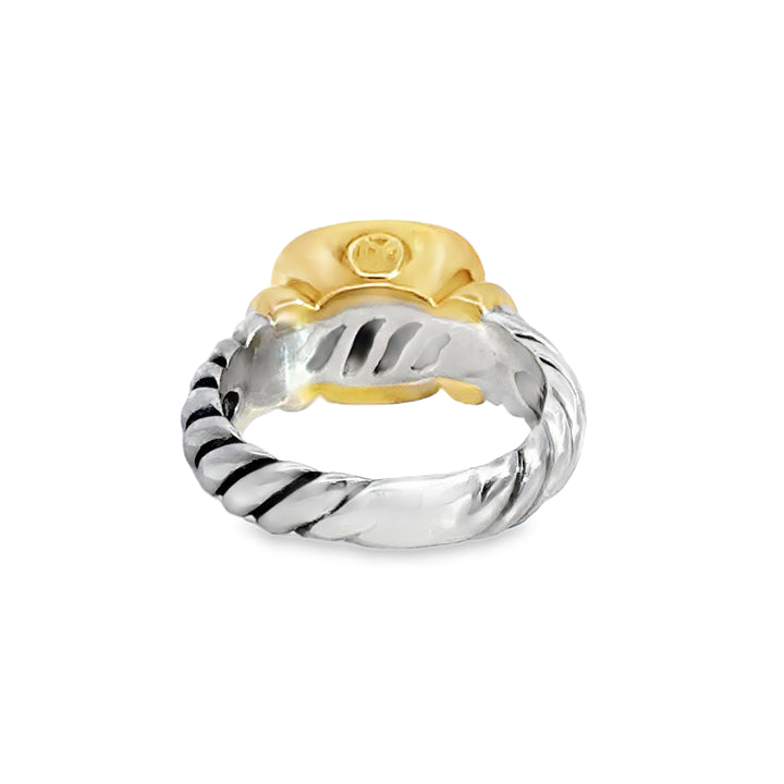Pre-Owned David Yurman 0.20 CTW Diamond Two-Tone 18K Yellow Gold & Sterling Silver Ring