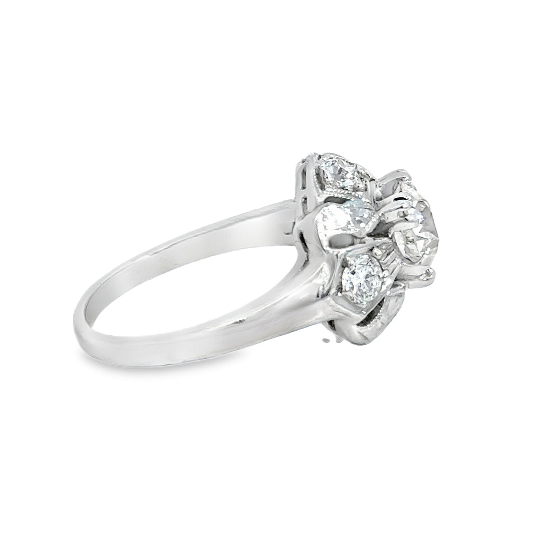 1.50 CTW Diamond Antique Ring in 14K White Gold