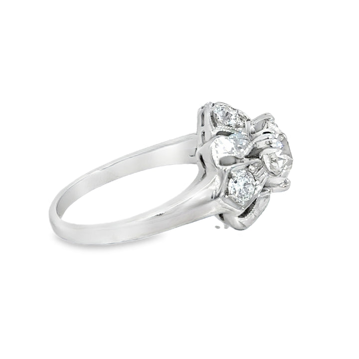1.50 CTW Diamond Antique Ring in 14K White Gold