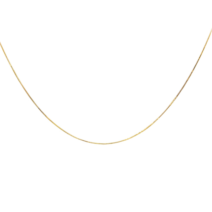 0.5MM 18K Yellow Gold Box Chain Necklace – 20"