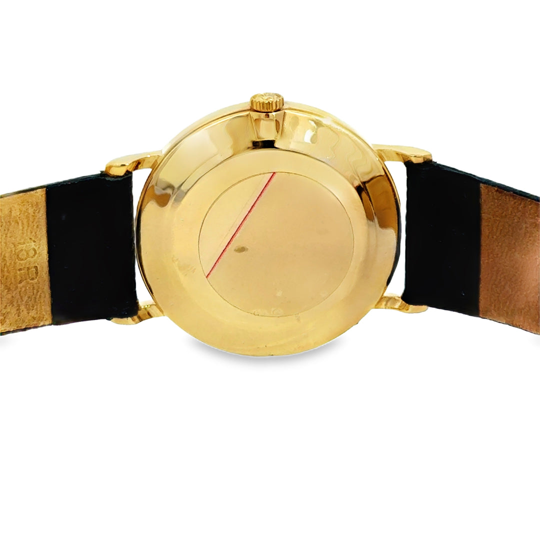 Rolex Cellini 18K Yellow Gold White Dial Leather Strap Watch