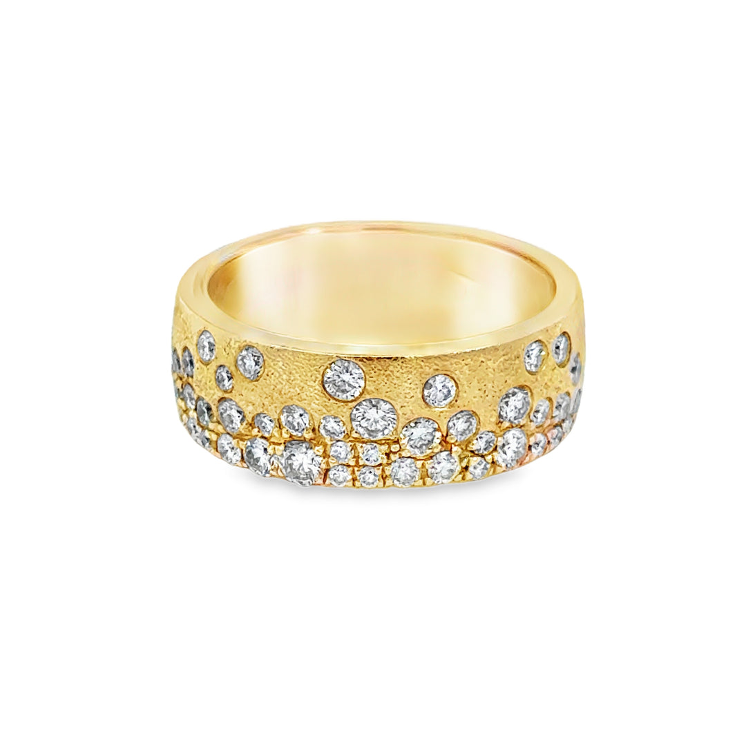 0.87 CT Diamond Wide Band, 14K Yellow Gold