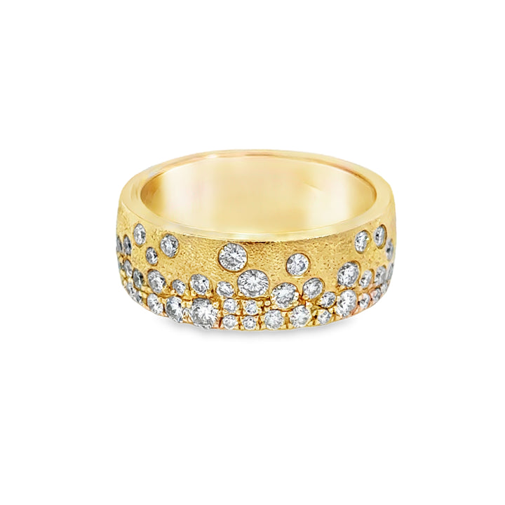 0.87 CT Diamond Wide Band, 14K Yellow Gold