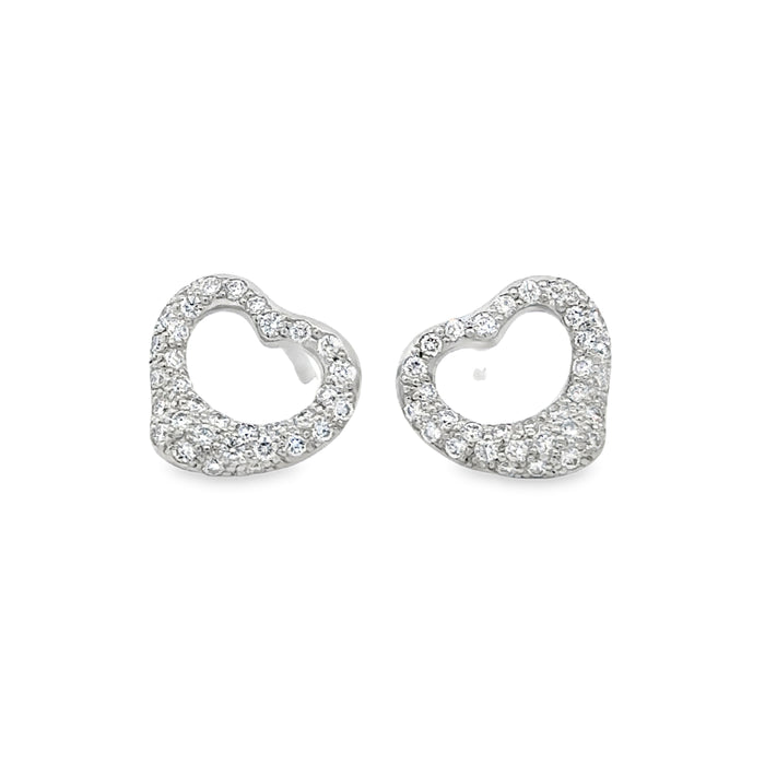 Pre-Owned Tiffany & Co. Elsa Peretti 0.60 CTW Diamond Platinum Heart Earrings