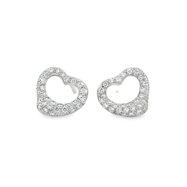 Pre-Owned Tiffany & Co. Elsa Peretti 0.60 CTW Diamond Platinum Heart Earrings