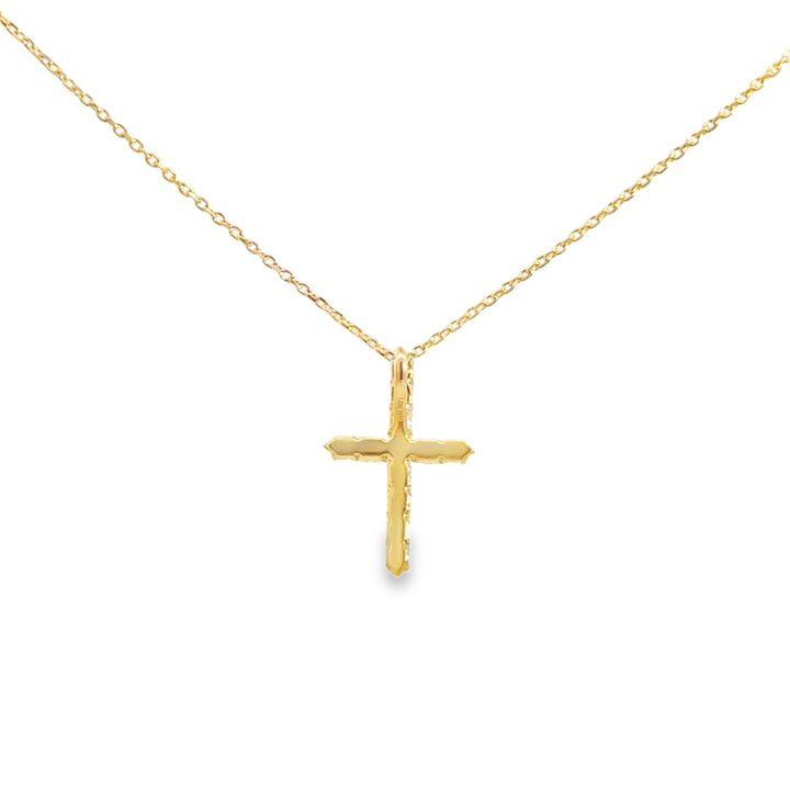 Freshwater Pearl Cross 14K Yellow Gold Necklace
