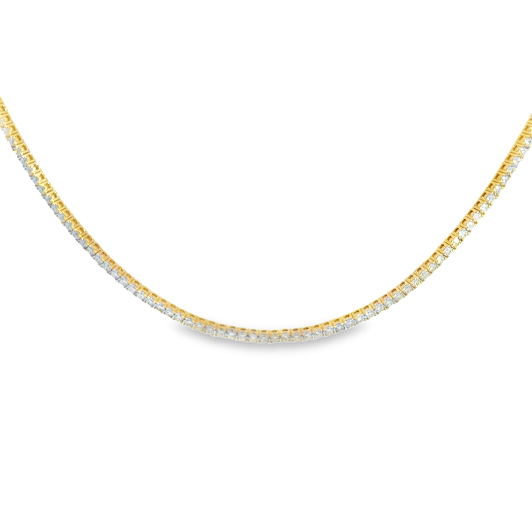 5.50 CTW Diamond 14K Yellow Gold Tennis Necklace