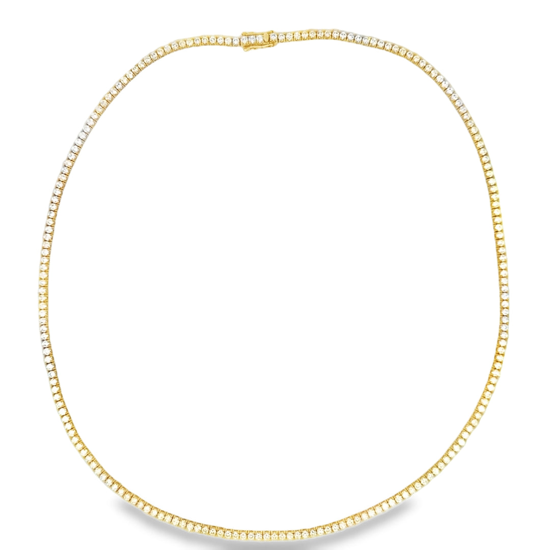 5.50 CTW Diamond 14K Yellow Gold Tennis Necklace