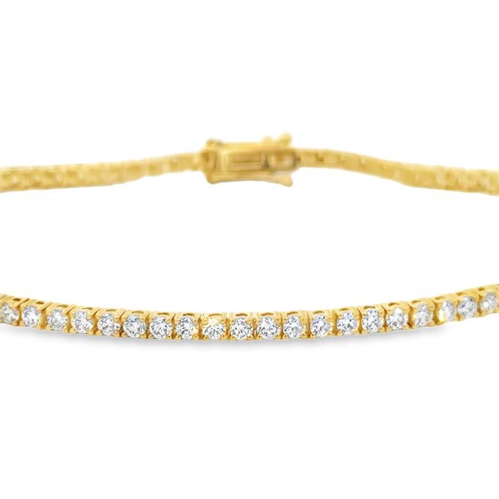 2.31 CTW Diamond 14K Yellow Gold Tennis Bracelet
