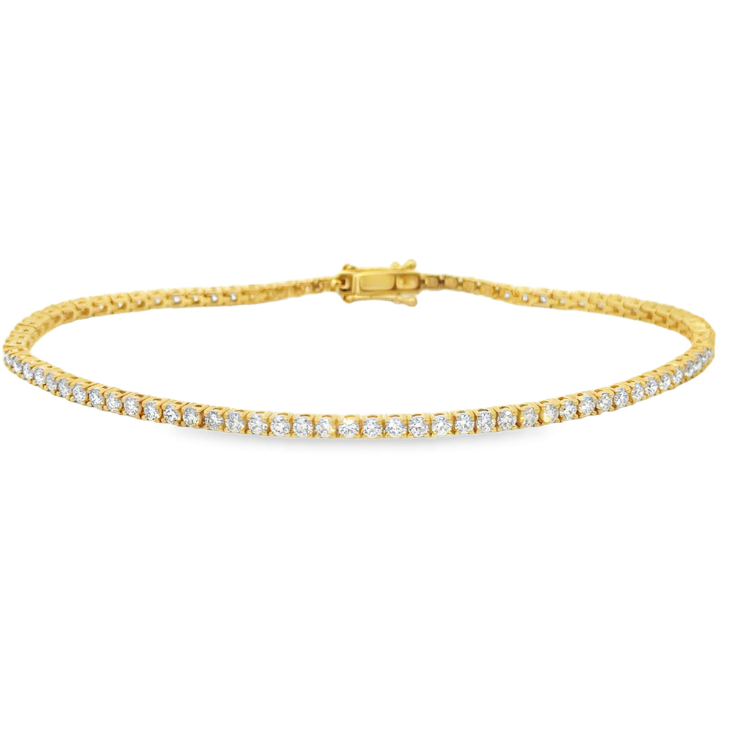 2.31 CTW Diamond 14K Yellow Gold Tennis Bracelet