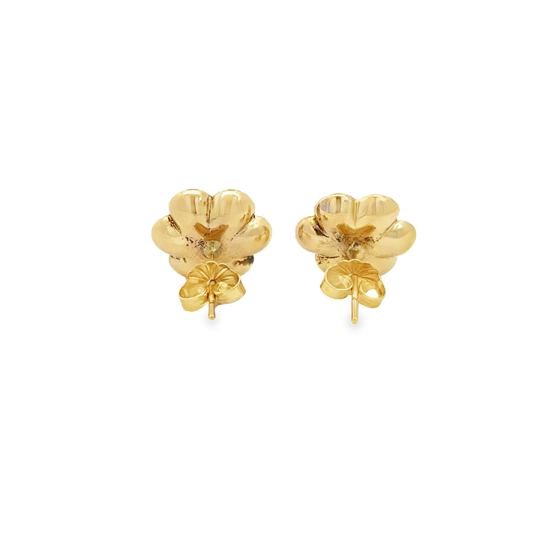 Pearl 14K Yellow Gold Flower Earrings