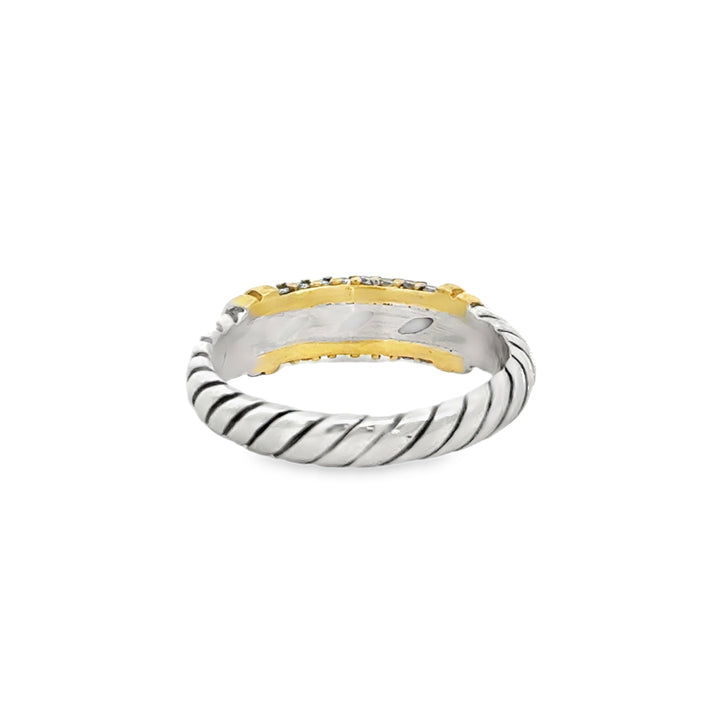 Pre-Owned David Yurman 0.40 CTW Diamond 18K Yellow Gold & Sterling Silver Ring