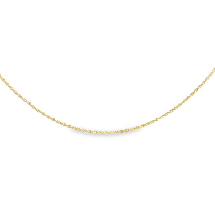 14K Yellow Gold Thin Rope Chain Necklace