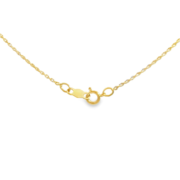 14K Yellow Gold Thin Rope Chain Necklace