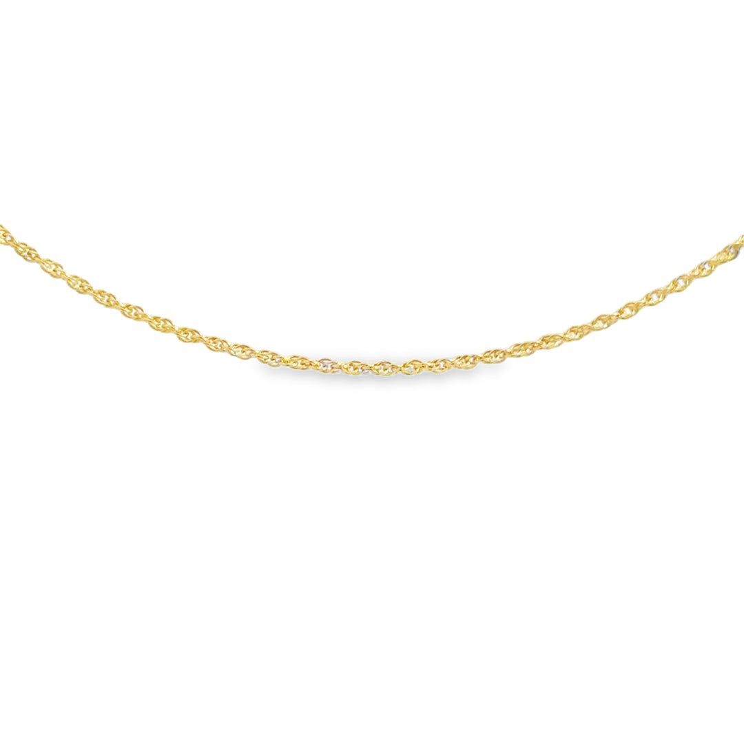 14K Yellow Gold Thin Rope Chain Necklace