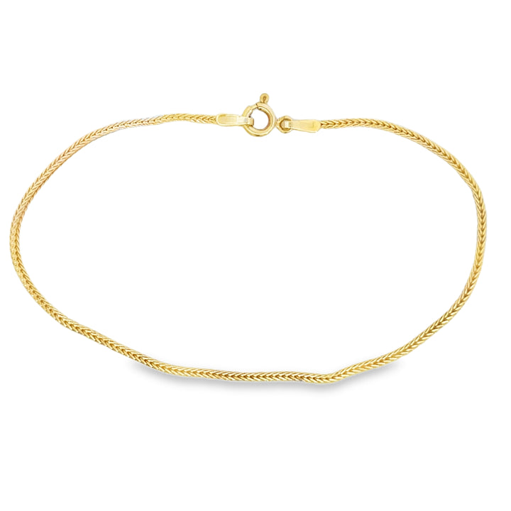 14K Yellow Gold Box Weave Chain Bracelet